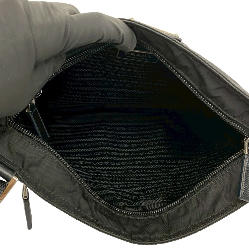 PRADA Black Leather Shoulder Bag - Picture 9 of 10